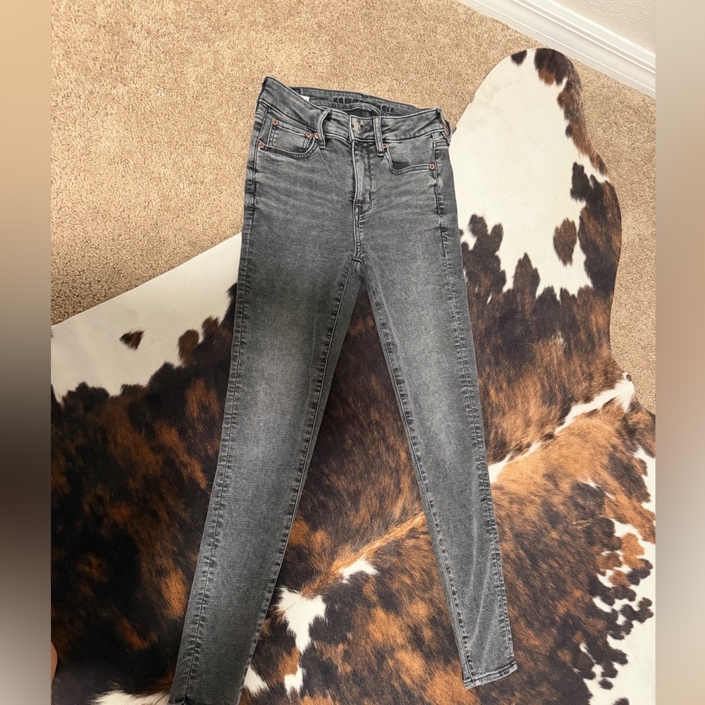American Eagle Outfitters Women's Dark Gray Skinny Jeans